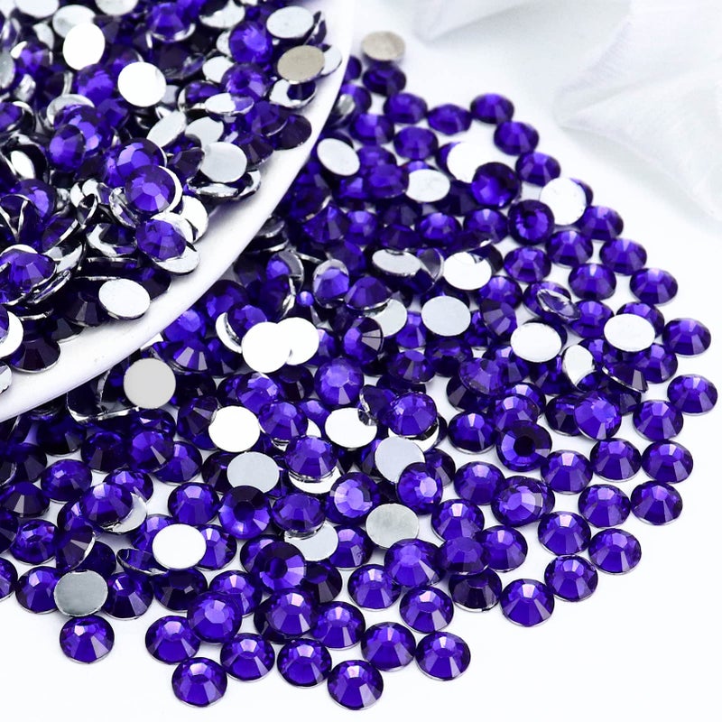 Briskbloom 2000PCS SS20 5mm Resin Flatback Rhinestone, Purple Violet Flatback Rhinestones for Nails, Tumblers, Mugs, Bottles, Craft Decoration, Loose Bling Glitter Diamond Stone - Image 1